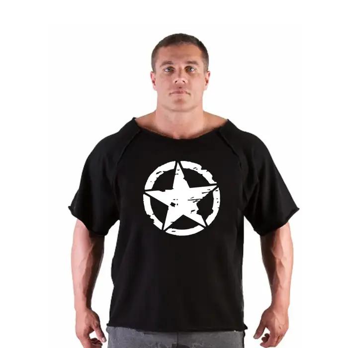 T-shirts pour hommes Fitness hommes chemise de musculation manches chauve-souris chemise de chiffon