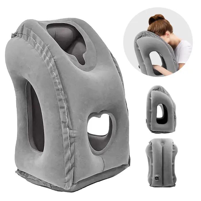 Oreiller de voyage gonflable avec conception de assujetDanse etée, oreiller d'avion, accessoires de