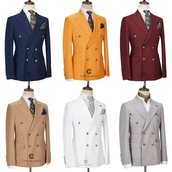 CENNE DES GRAwing M-Costume 2 Pièces pour Homme, Veste d'Hiver Croisée sur Mesure, Blazer à lèvent D