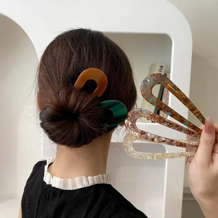Pince à Cheveux Géométrique Simple en Métal, Accessoires de Bain, Crabe Croisé, Élégant, à la Mode,