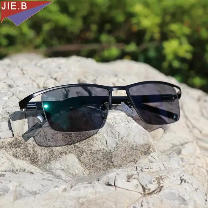 Lunettes de lecture photochromiques pour hommes, nouveau Design, demi-jante, alliage de titane, pres