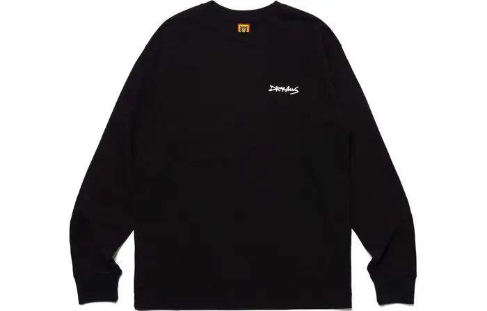 T-shirt à manches longues à col rond avec impression au dos HUMAN MADE SS24, sweat-shirt unisexe en