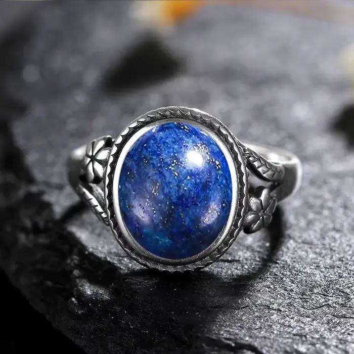Vinatge bague en argent Bijoux féminins pierre de lune naturelle oeil de tigre anneaux personnalisés