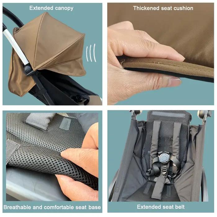 MomTan 3 pièces/ensemble d'accessoires pour poussette, auvent extensible, coussin de siège et base d