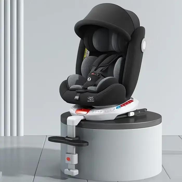 Siège auto de sécurité enfant avec support 360 degré interface en acier ISOFIX pour enfants de 0 à 12 ans sécurité confort rotation facile