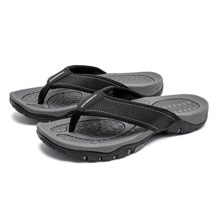Tongs d'été pour hommes, pantoufles en cuir, sandales tongs, chaussures de plage, grande taille 49 5