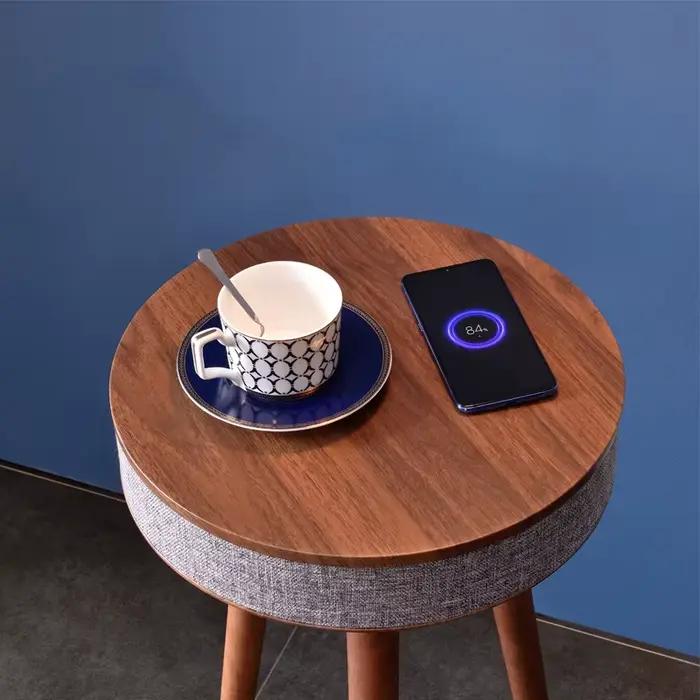 Table basse intelligente créative avec haut-parleur HIFI Bluetooth, chargement sans fil, Style nordi