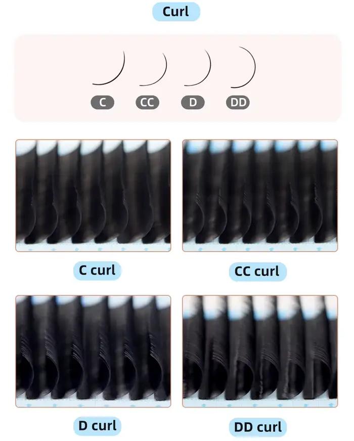 AGUUD-Extensions de cils en faux vison, faux-cils artificiels de haute qualité, courbure C D CC, 10