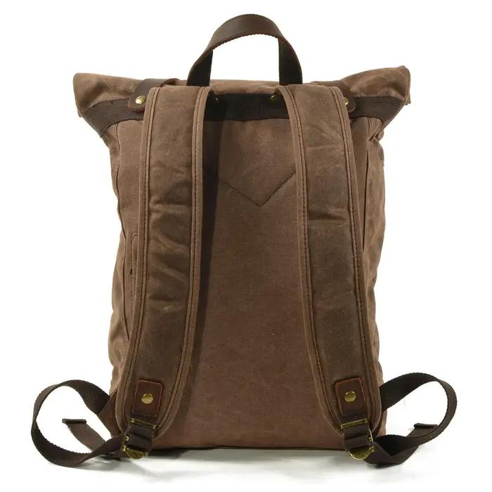 Nouveaux sacs à dos en toile Vintage de luxe pour hommes toile de cire d'huile sac à dos de voyage e