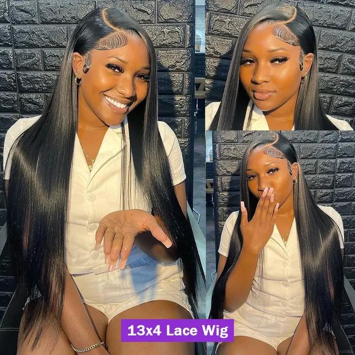 Sophia Straight Lace Front Wig, Perruques de cheveux humains, Perruque sans colle, Pas cher, Sans co
