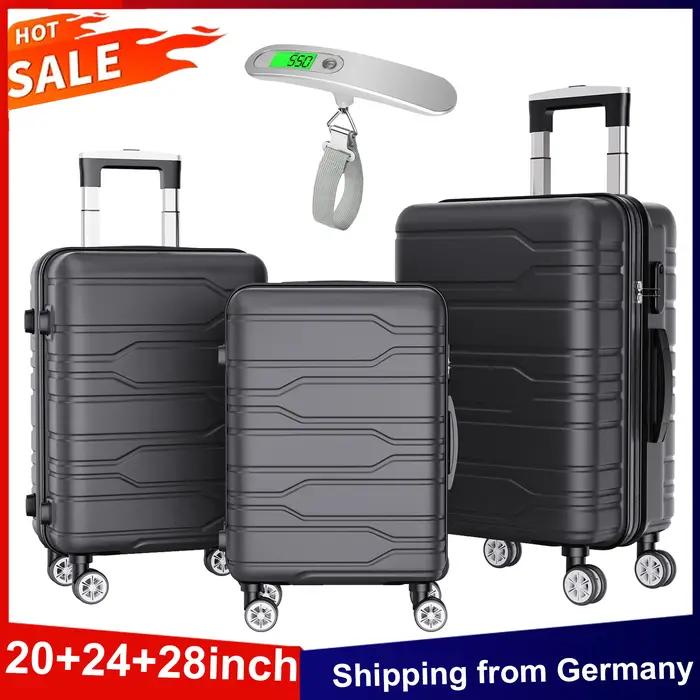 Anajqaqia Ensemble de valises 3 en 1 20 + 24 + 28 pouces, avec serrure TSA et 360 ° Roues et balan