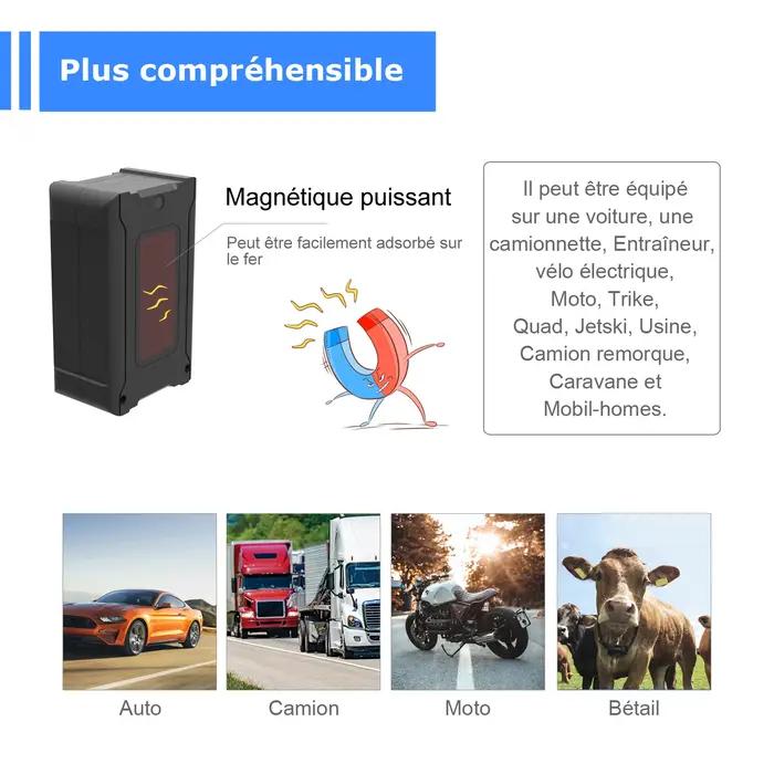 Traqueur GPS de précision de 5 m antivol de véhicule de suivi à distance pour le bétail de moto de camion de voiture ave