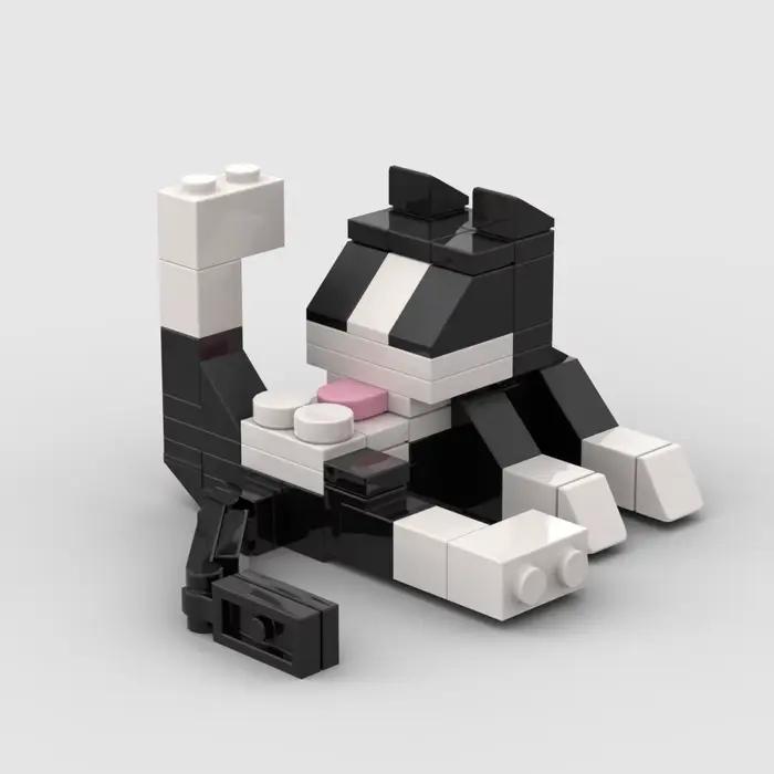 Série animale 62 pièces briques MOC chat Figires bricolage blocs de construction enfants jouets éduc