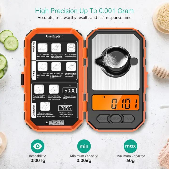 50g Mini Balance numérique 0.001g balances de haute précision Balance électronique de poche professi