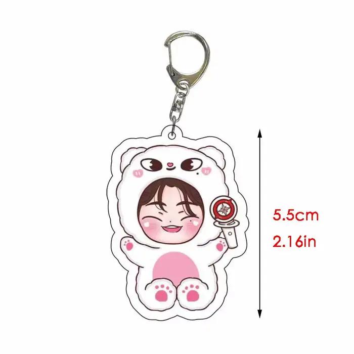 Porte-clés en acrylique KPOP pour les fans, pendentif de sac mignon, accessoires cadeaux, ensemble d