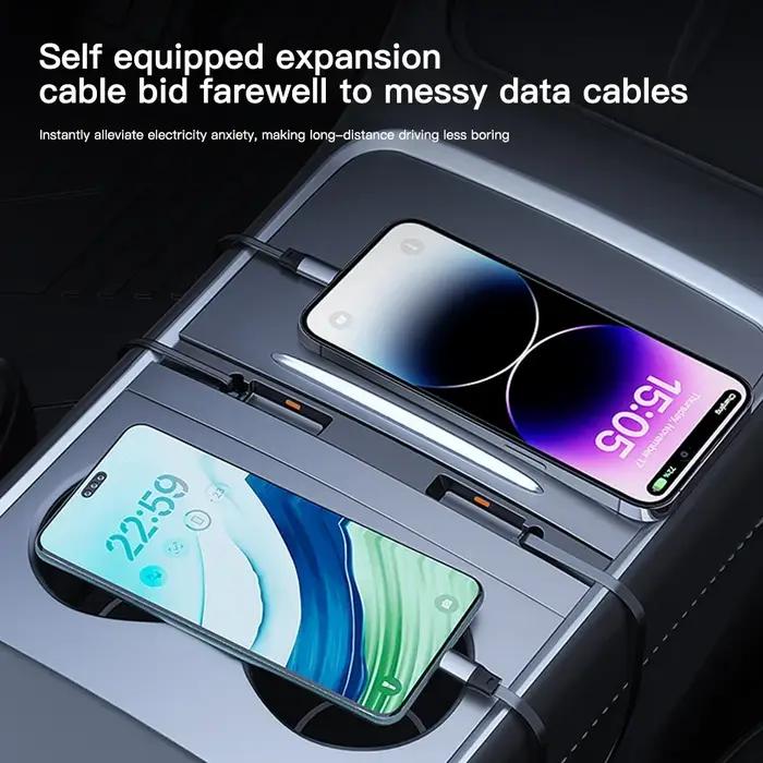 YZ – Station d'accueil intelligente pour Tesla 54W, chargeur rapide, Hub Shunt USB pour modèle 2021