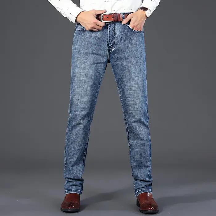 Wthinlee 8 modèles printemps automne affaires jean hommes décontracté droit Stretch mode classique t