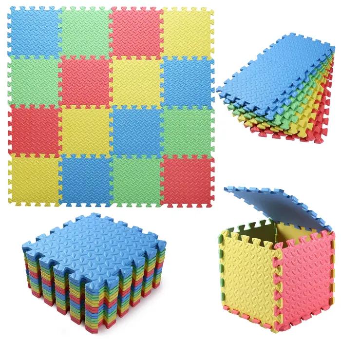 Puzzle polymère optique carré pour bébé - 16 pièces 30x30cm OligFoam - Activités chambre enfant couleurs