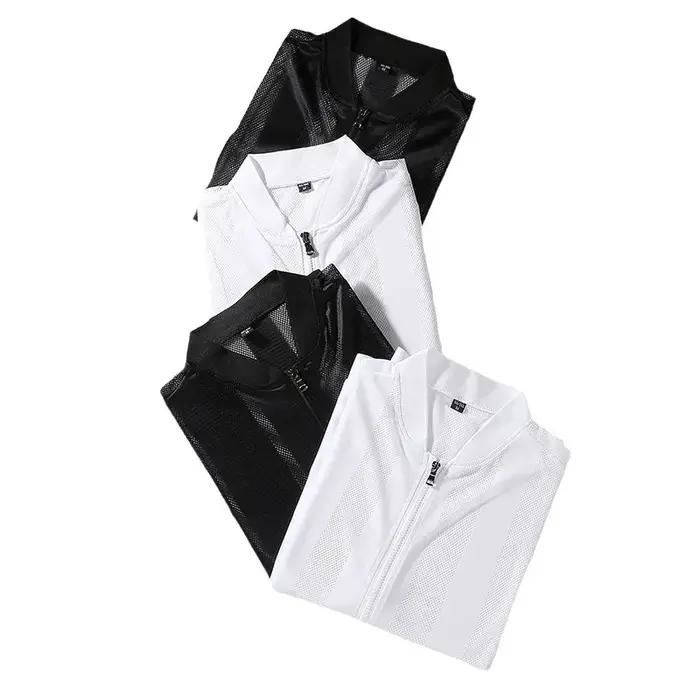 Vêtements de Protection solaire légers pour hommes, manteau d'été décontracté à col creux et respira