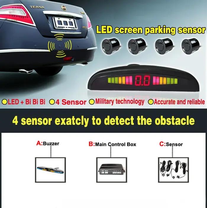 Nouveau système de capteur de stationnement LED rétro-éclairage Kit d'affichage de moniteur Parktron