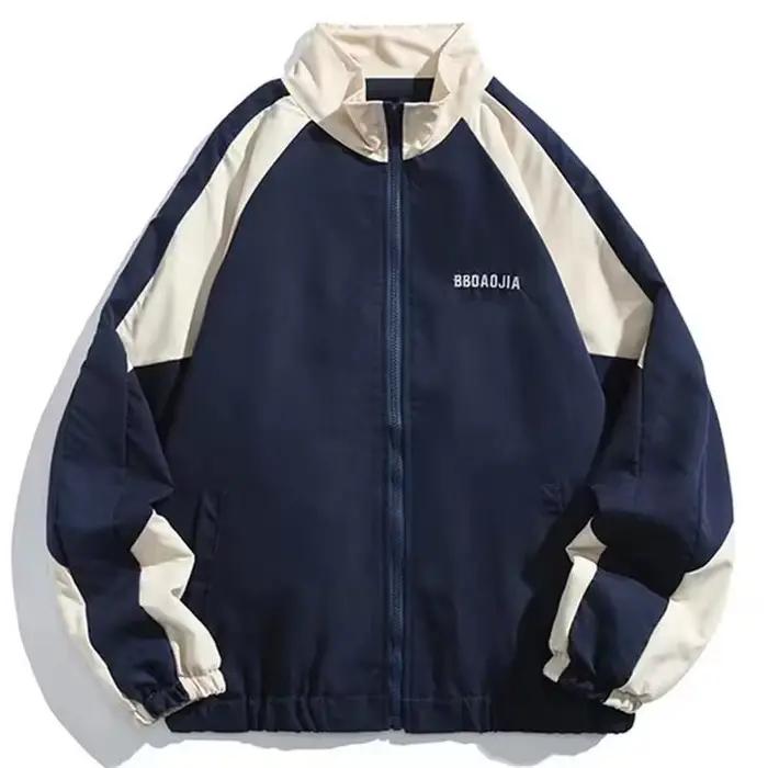 Veste Homme Rayée Réfléchissante 2026 – Manteau Streetwear Hip Hop Zippé Coupe-Vent Harajuku Léger S