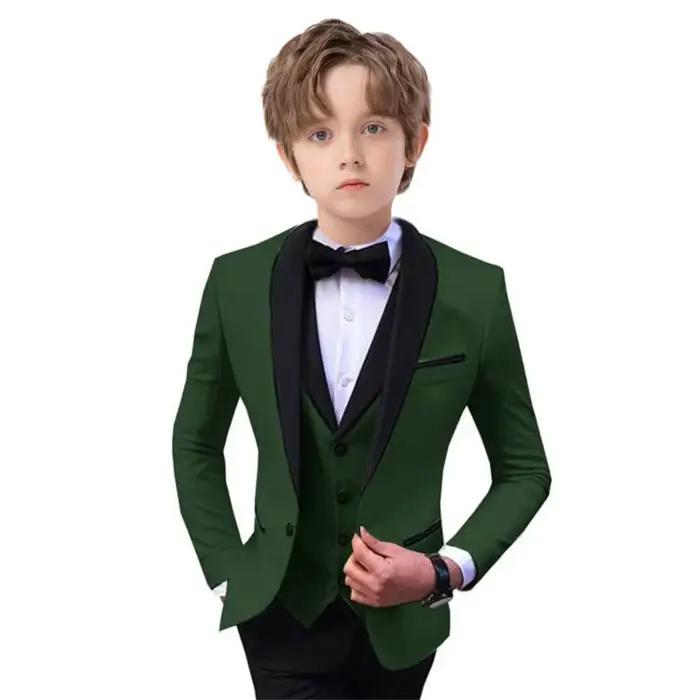 Ensemble de costume élégant pour garçon, coupe cintrée, 3 pièces, smoking pour occasions formelles,