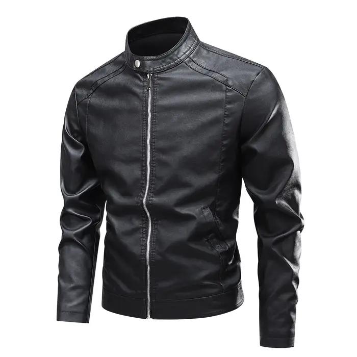 Veste en cuir de qualité supérieure à col pour hommes, Style classique de la vieille école, usage qu