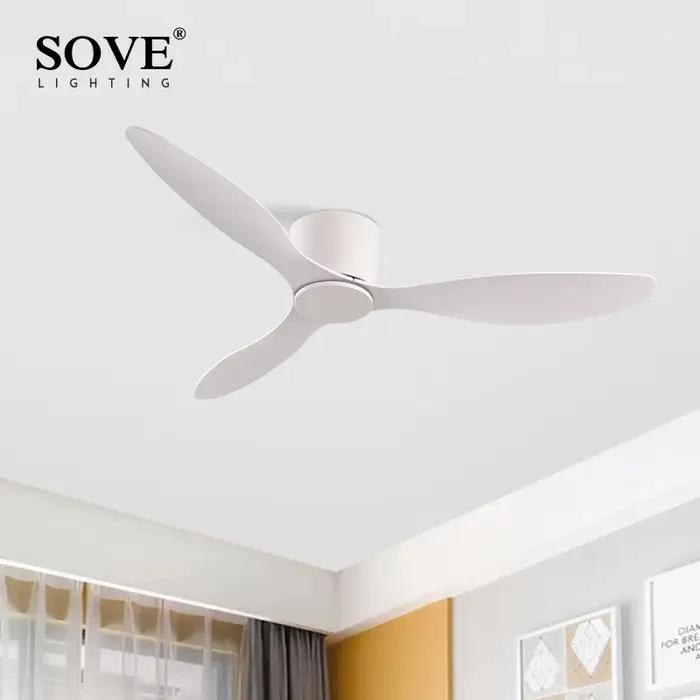 Ventilateur de Plafond LED Moderne Sans Lumières, Moteur DC, 6 Vitesses, Synchronisation, Sol Bas, L