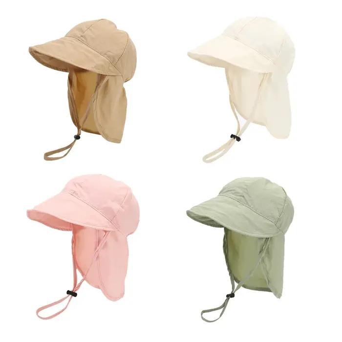 Chapeau de soleil d'été avec châle à bord souple, casquette d'activités de plein air à séchage rapid
