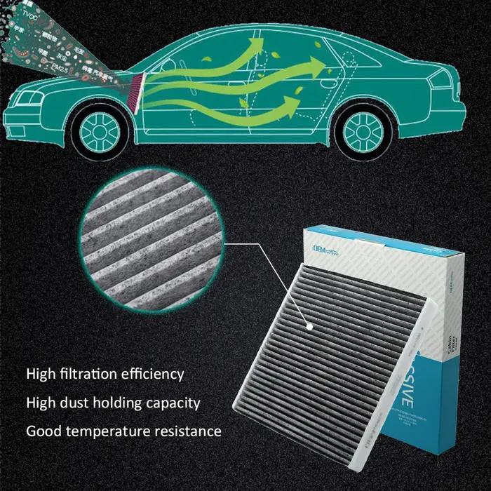 Filtre à air d'habitacle à pollen de voiture charbon actif 5Q 0819653 5Q 0819669 Pour Audi A3 TT