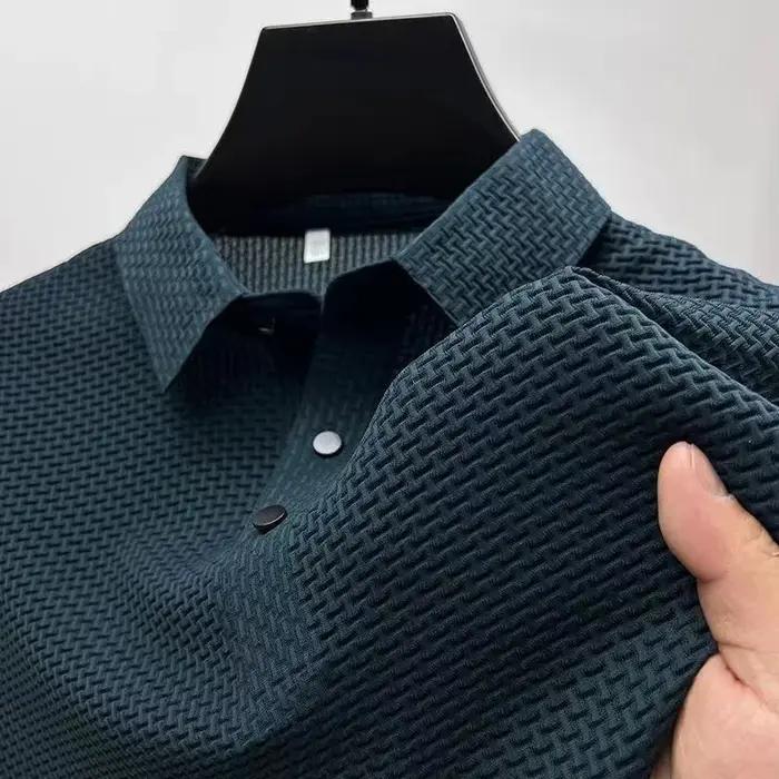Polo décontracté à manches courtes pour hommes, chemise d'affaires, haut polyvalent, respirant, conf