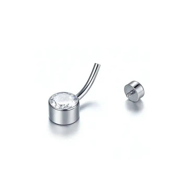 5/10 pièces anneau de nombril en titane 14G 6mm 8mm 10mm 12mm bijoux de perçage de ventre avec zirco