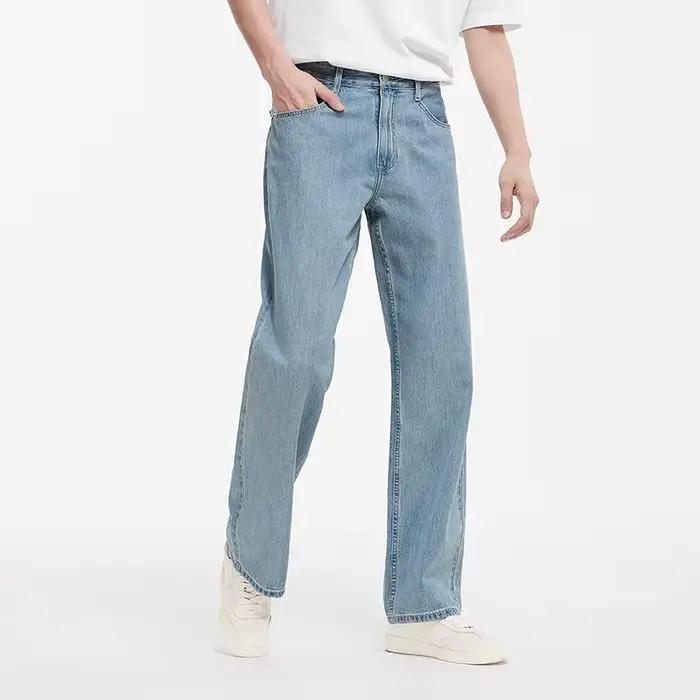 Jean Homme Semir Délavé 2026 Rétro Coupe Ample Droite Uni Style Urbain Décontracté Quotidien Doux Co