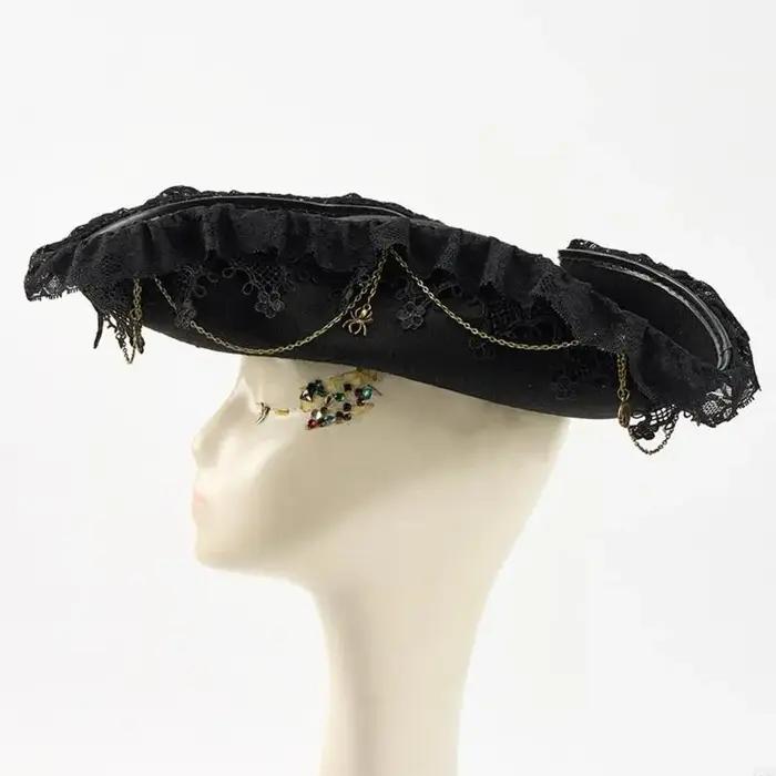 Chapeau Pirate victorien 72XE, équipement d'événement à thème en détresse, chapeau pour mascarades f