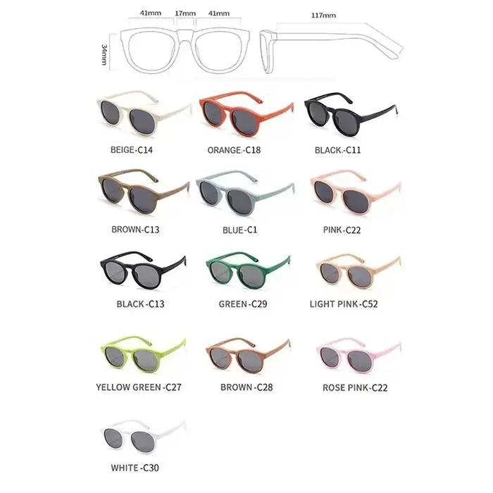 Premières lunettes de soleil à la mode pour bébé avec sangle ronde flexible UV400 lunettes de soleil