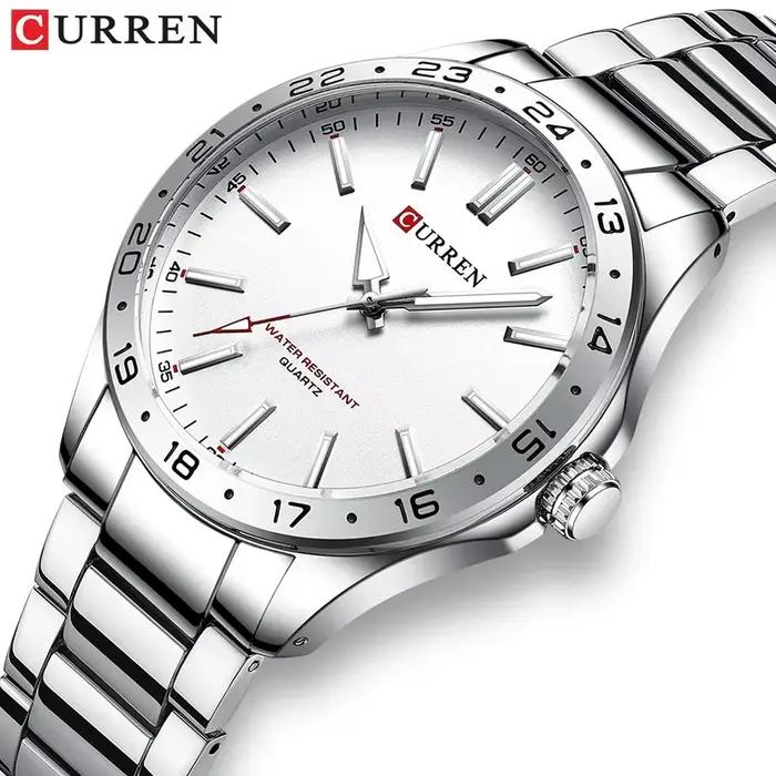 CURREN 8452 hommes montre à Quartz Ultra mince Simple Hodinky mode montre-bracelet en acier inoxydab