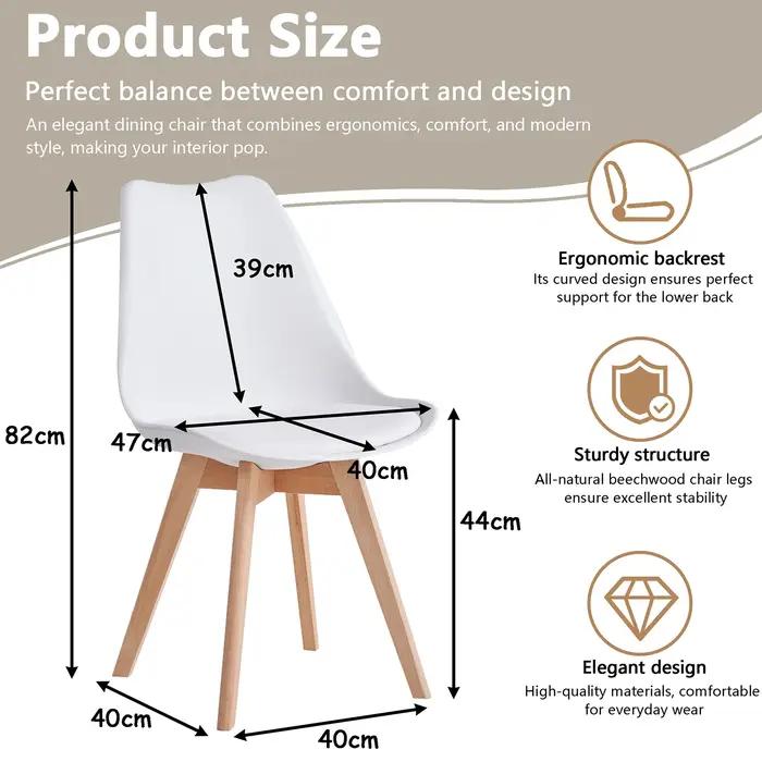 Ensemble de 6 chaises de salle à manger modernes et minimalistes
