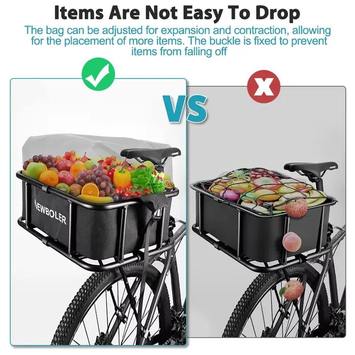 Panier de vélo arrière en métal robuste grand panier de support vélo arrière pour vélo et vélo électrique occasions quotidiennes randonnées cadeau pour amateurs de vélo