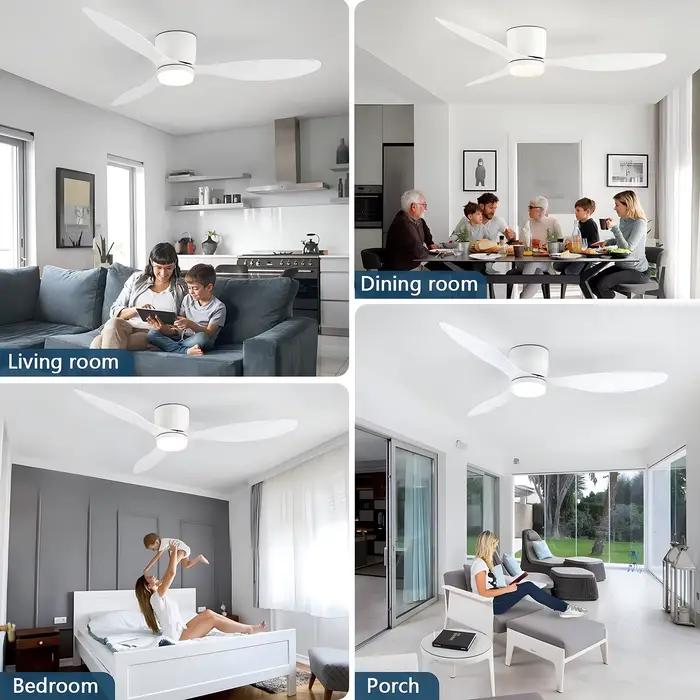 IRALAN ventilateur de plafond avec lumière 6 vitesses choix moteur à courant continu réversible 3CCT