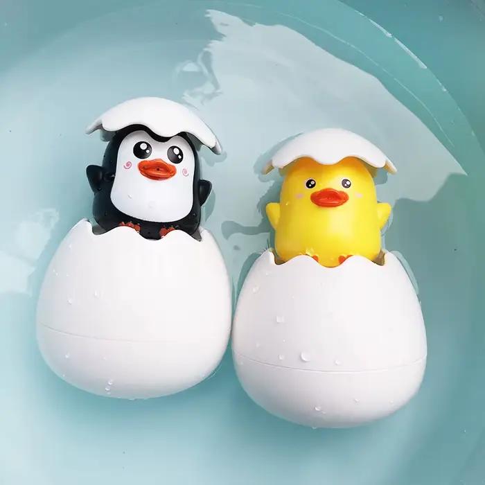 Jouet de bain pour bébé, canard mignon, pingouin, œuf, arroseur d'eau, salle de bain, douche, jouets