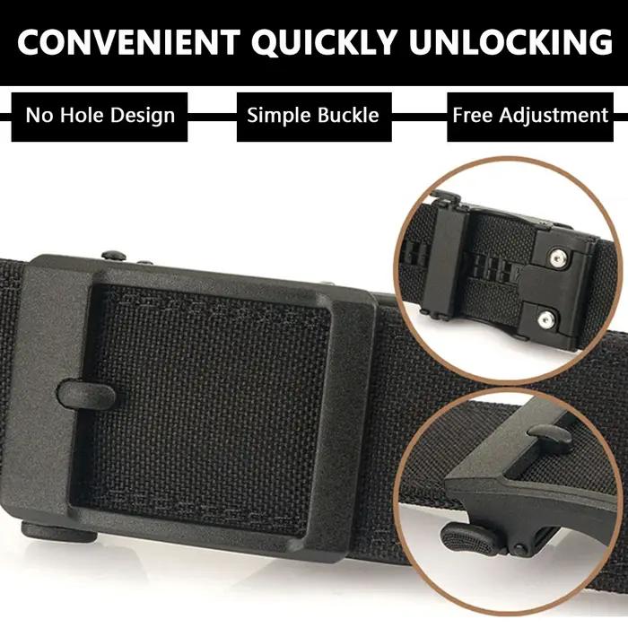 TUSHI 4.3cm ceinture tactique militaire pour hommes boucle automatique en métal épais en Nylon chass