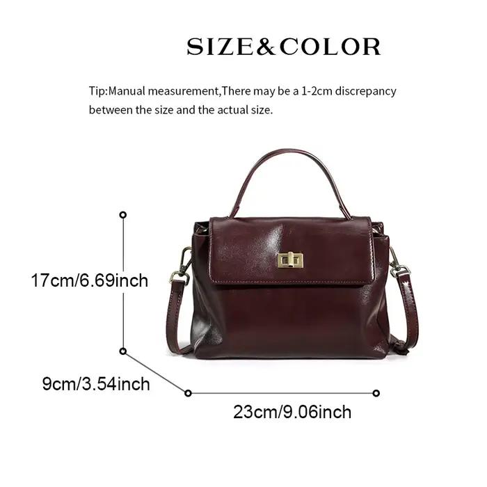 Sacs à main en cuir véritable pour femmes, marron vintage, sac à bandoulière à poignée supérieure, s