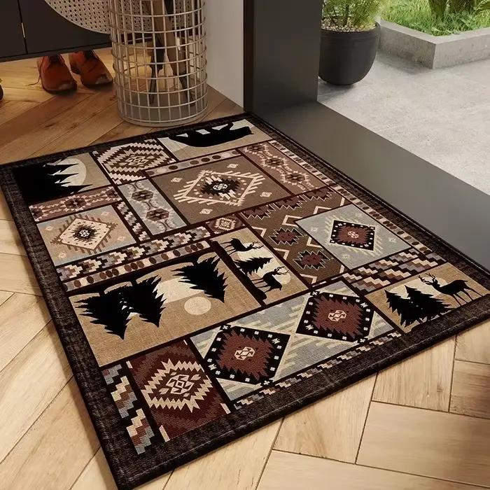 Tapis d'entrée de porte de style européen classique, matériau en polyester résistant aux virus de sa