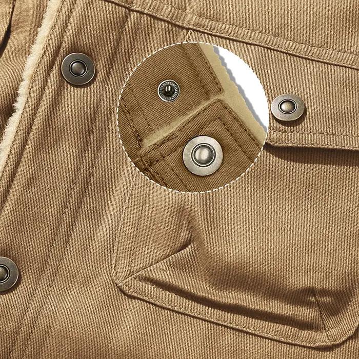 Vestes d'hiver pour hommes, manteau chaud coupe-vent doublé de fausse peau de mouton, Parka noire bo