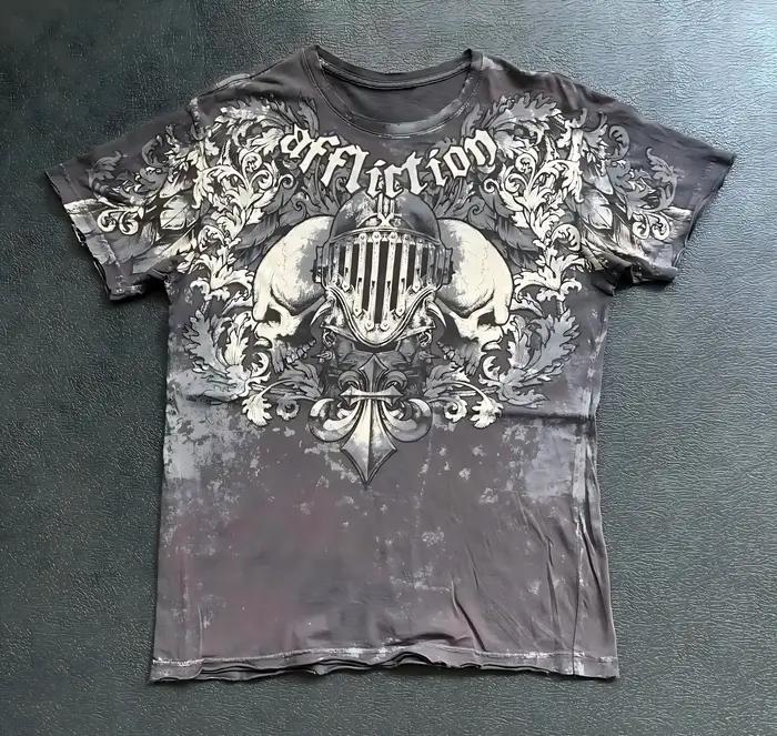 T-shirt d'été pour hommes européens et américains, nouveau modèle, imprimé crâne gothique, doux et r