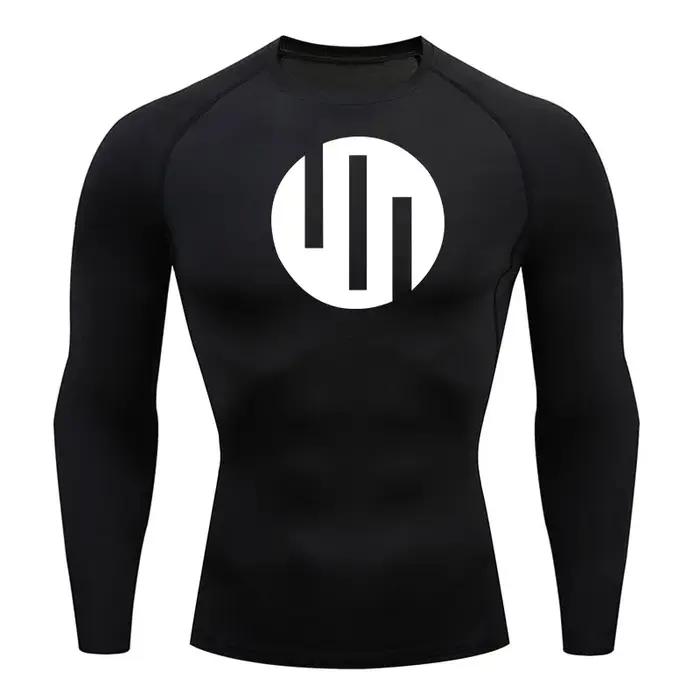 Chemises de Compression pour hommes, T-Shirt d'entraînement à manches longues, haut de course, couch