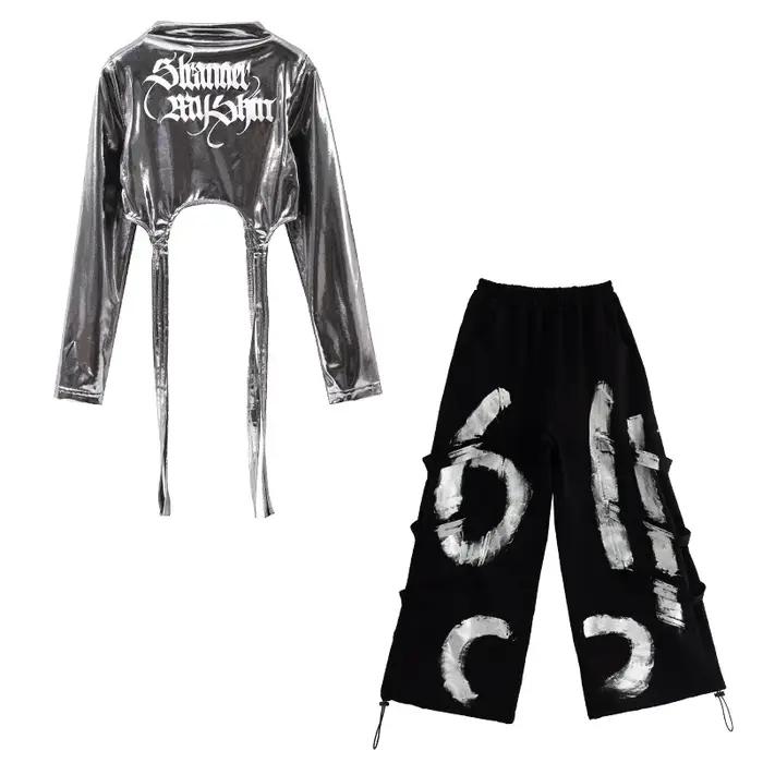 Costume de danse hip-hop de style streetwear coréen Y2K pour filles, tenue de rappeur jazz tendance,