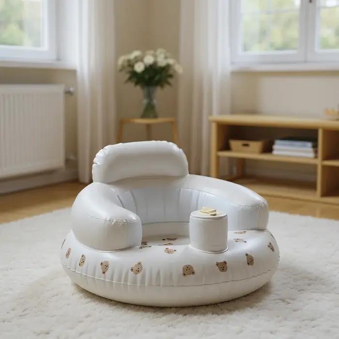 Canapé gonflable brillant pour bébé, 1 pièce, tabouret de bain Portable en PVC, siège multifonctionn