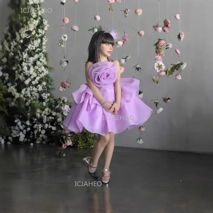 Robe de Soirée Lavande pour Enfants, Robe de Cérémonie pour Filles, Robe de Princesse pour Mariage,