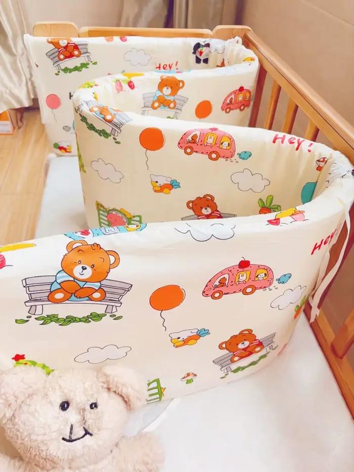 Barrière de lit bébé en coton tressé protection anti-collision pour nouveau-nés décoration de chambre sécurité élégance chambre enfant nouveau-né